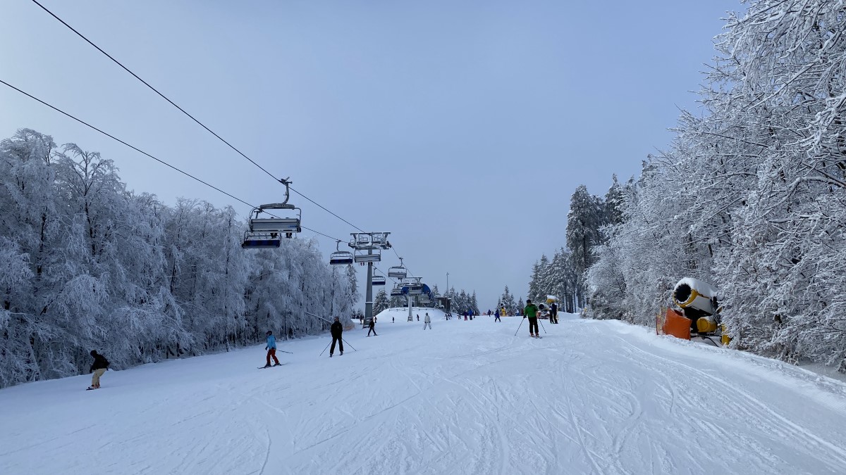 Het skigebied van Skiliftkarussell Winterberg